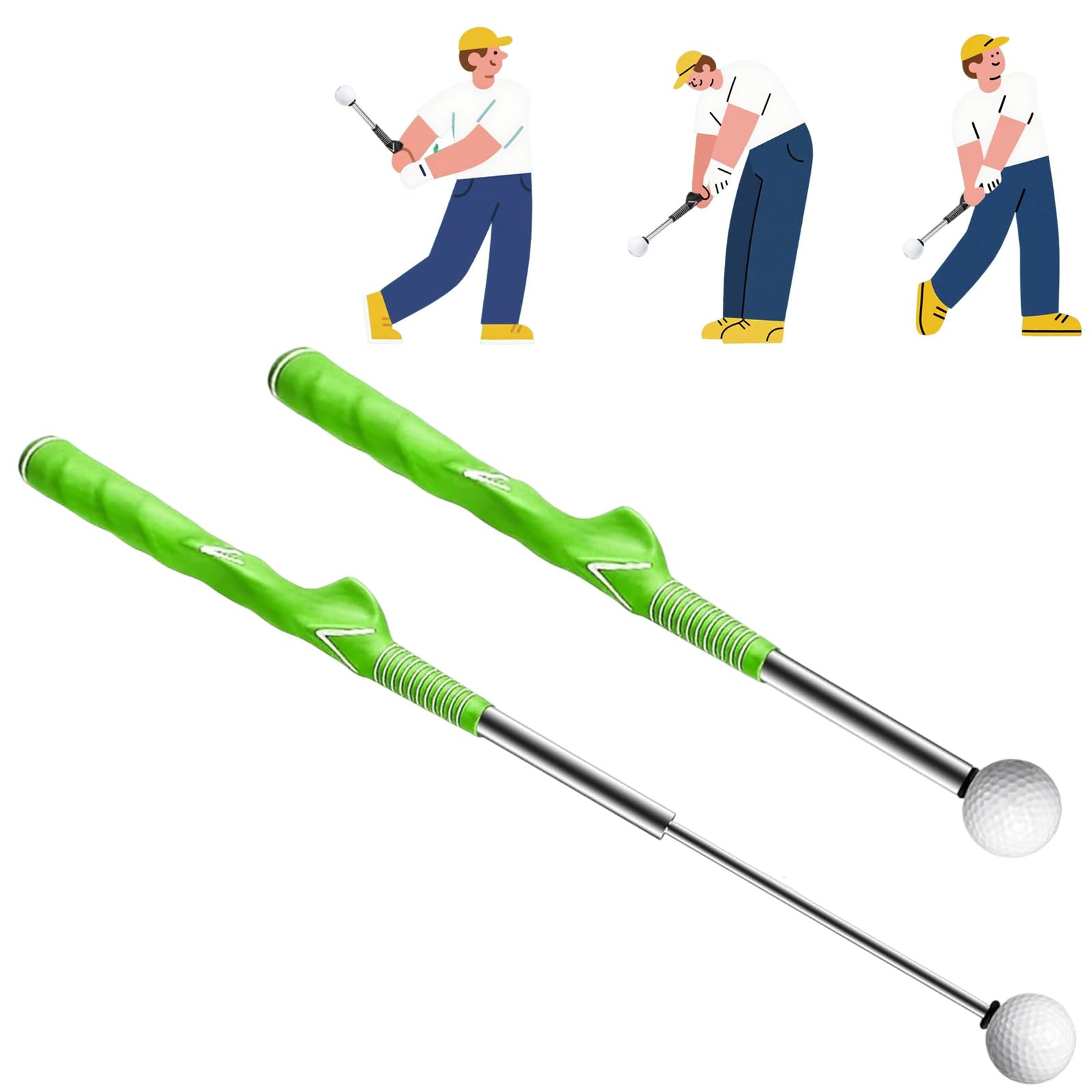 GUSATOLAS Retractable Golf Swing Training Aid, Golf Grip Trainer for Indoor Golf Practice & Outdoor Warm Up, Strength & Tempo Training for Chipping