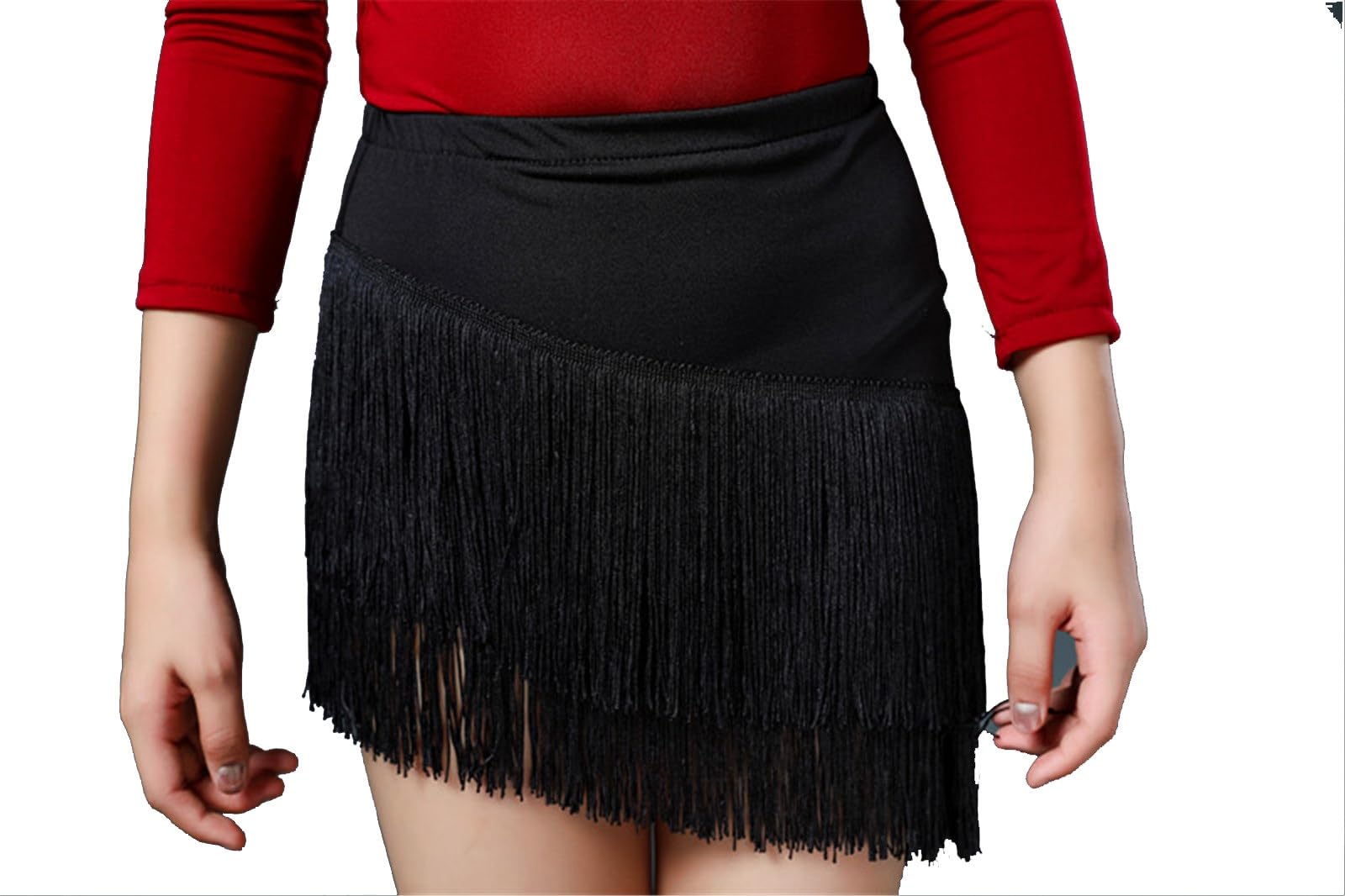 Vestito da Ballo da Sala Latino con Frange for Ragazze, Mini Gonna da Ballo for Bambini con Body in Due Pezzi, for Costume da Spettacolo Gonne da Ballo ChaCha Salsa Tango