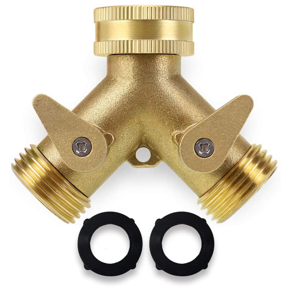 Buy Brass Garden Hose Splitter 2 Way, Heavy Duty Brass Hose Y Splitter
