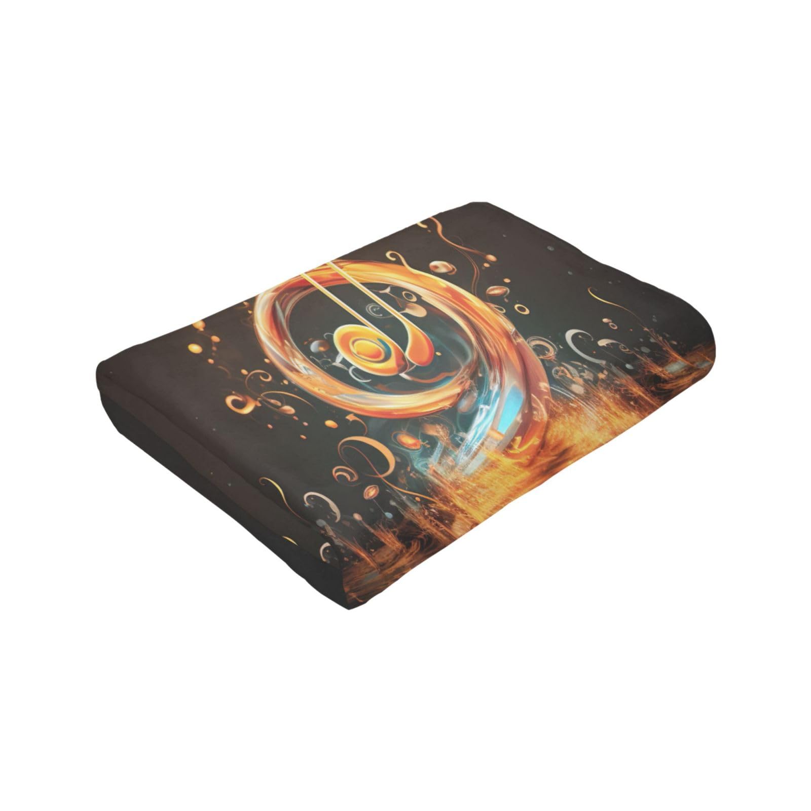 Coperta decorativa morbida e calda in flanella per bambini, cane, gatto, 127 x 152 cm, stampa con simboli musicali