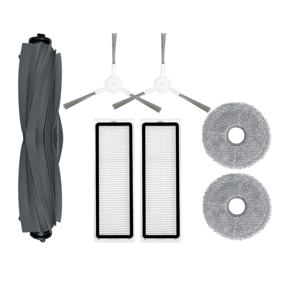 reverbo replenishment kit, compatible with dreame l10 prime robotic vacuum cleaner, includes one main roller brush, two spinning side brushes, two filters and two mops