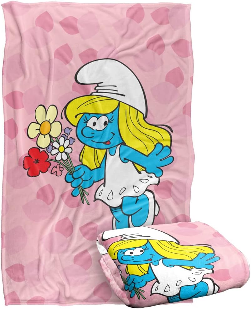 The Smurfs Blanket, 36"x58" Smurfette Silky Touch Super Soft Throw Blanket