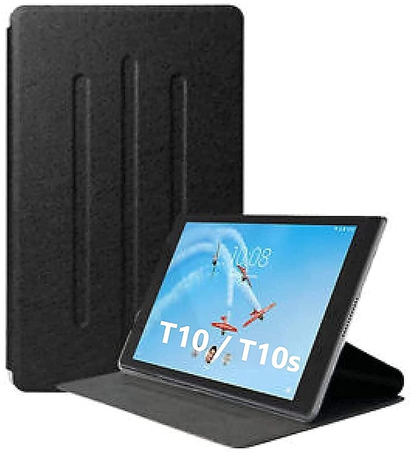 MuzzHuawei Matepad T10s Case Stand Folio Cover 10.1 inch (2020) Slim Protective Case (Black)