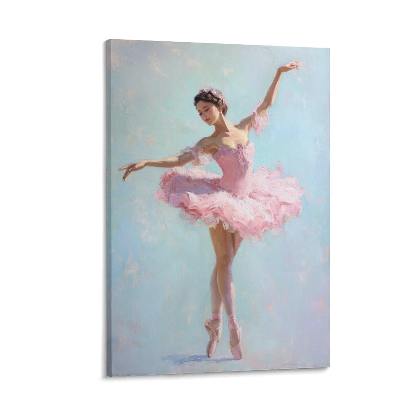KNZVCXUEH Ballet Girl Canvas Wall Art Paintings Reproduction Modern Artwork for Bedroom Office Giclee Artwork Easy to Hang 12x18inch(30x45cm)
