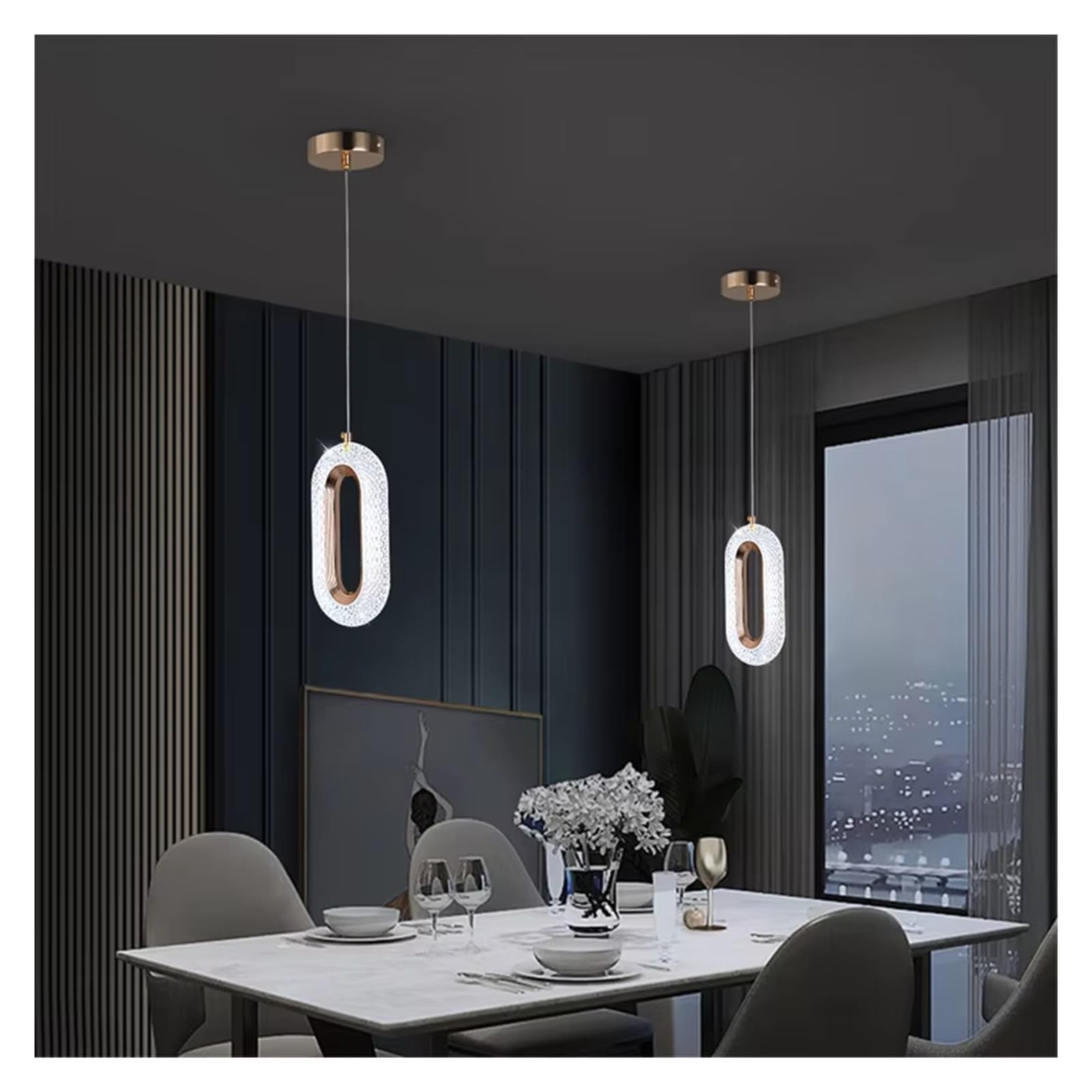 Lampade a Sospensione in Acrilico Nordico Lampada da soffitto per Interni Lampadario a LED da Comodino Apparecchio di Illuminazione Artistico e Creativo, Cucina