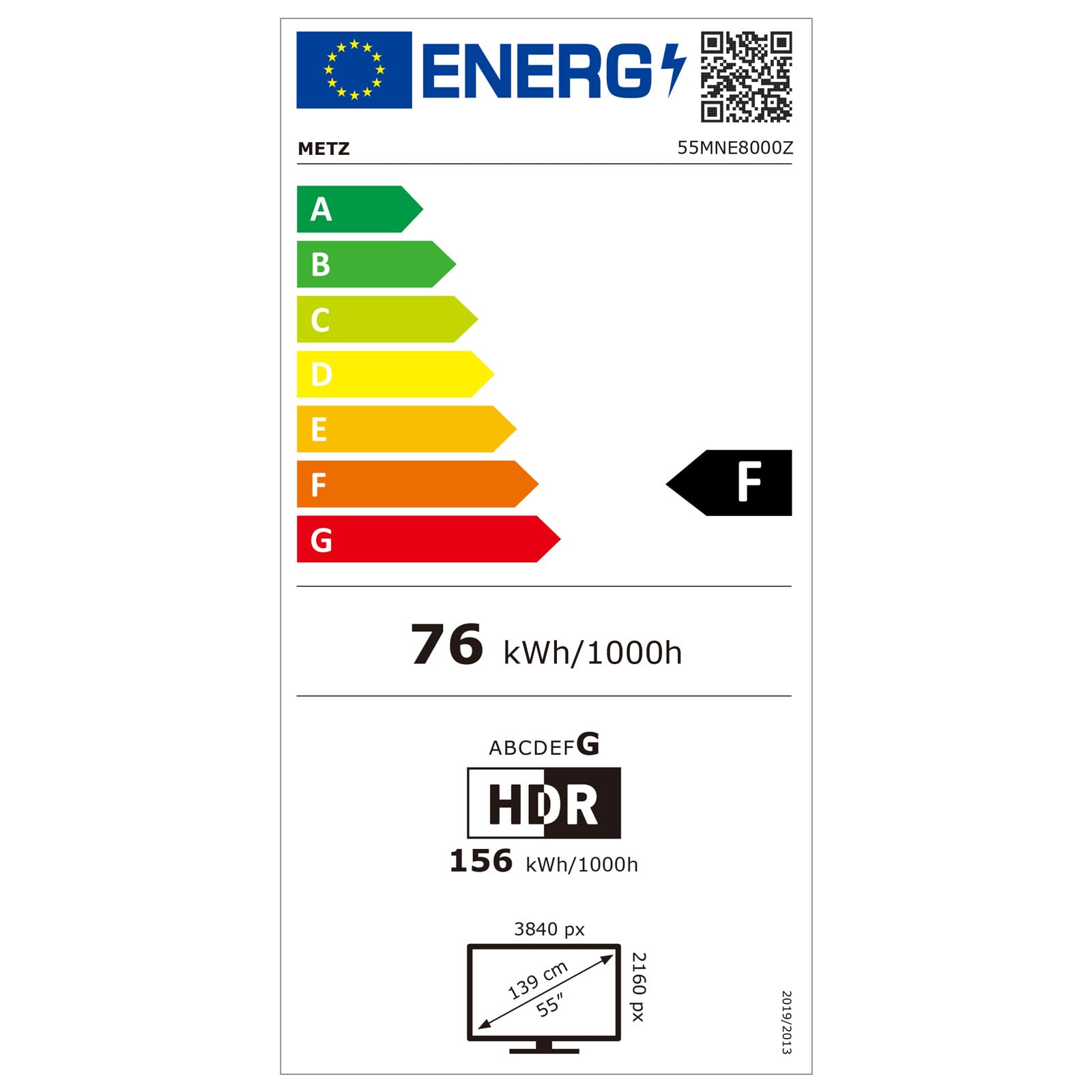 Metz TV QD-MiniLED 55 Pollici Smart TV MNE8000Z, 144hz, MEMC, Dolby Vision Atmos, HDR10, Freesync, VRR, ALLM, Googlecast,Tuner DVB-T/T2/C/S/S2/Analogico
