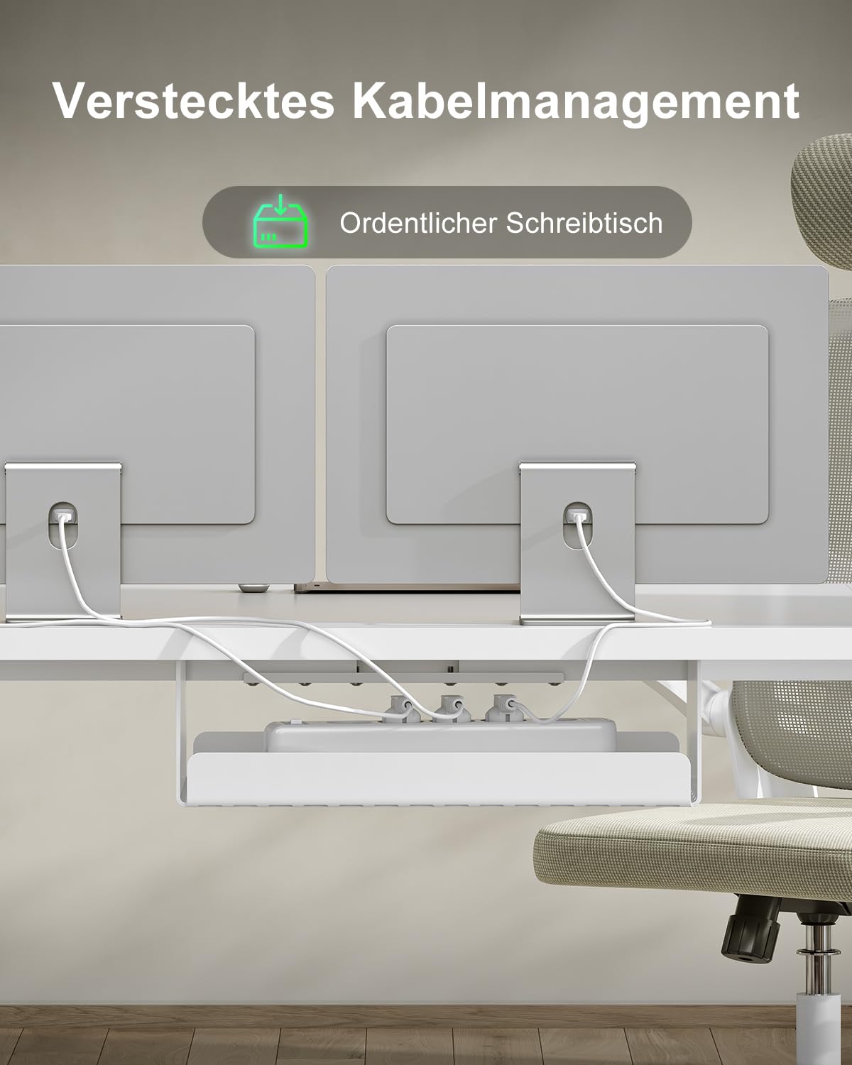 Devoko Höhenverstellbarer Schreibtisch 160x80cm mit Typ-C Ladeanschluss, Mobiler Elektrisch Computertisch mit Kabel Management Tray und 3-Funktions-Memory, Weiß