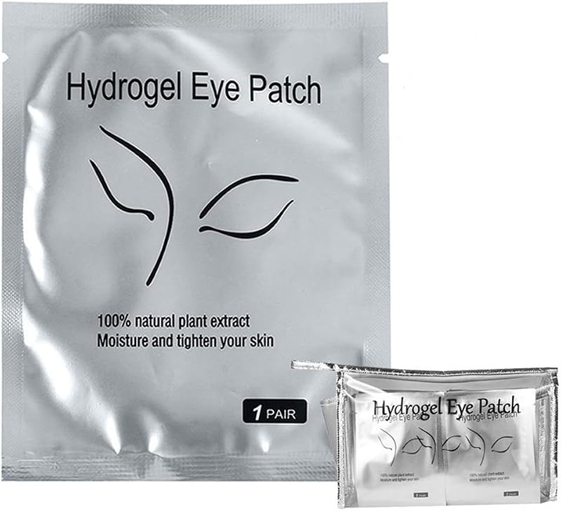 INKEL kovko Almofadas de Hidrogel para Extensão de Cílios, 100 Pares com Bolsa Cosmética Transparente