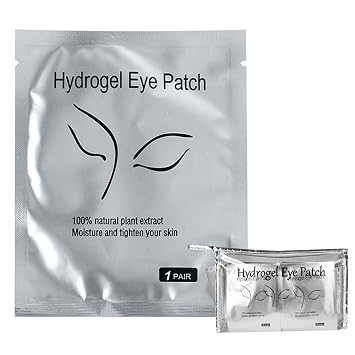 kovko Eyelash Extension Eye Pad, 100 Pairs Under Eye Pads, Lint Free DIY False Lash Extension Beauty Makeup Hydrogel Gel Eye Patches with Transparent Cosmetic Bag