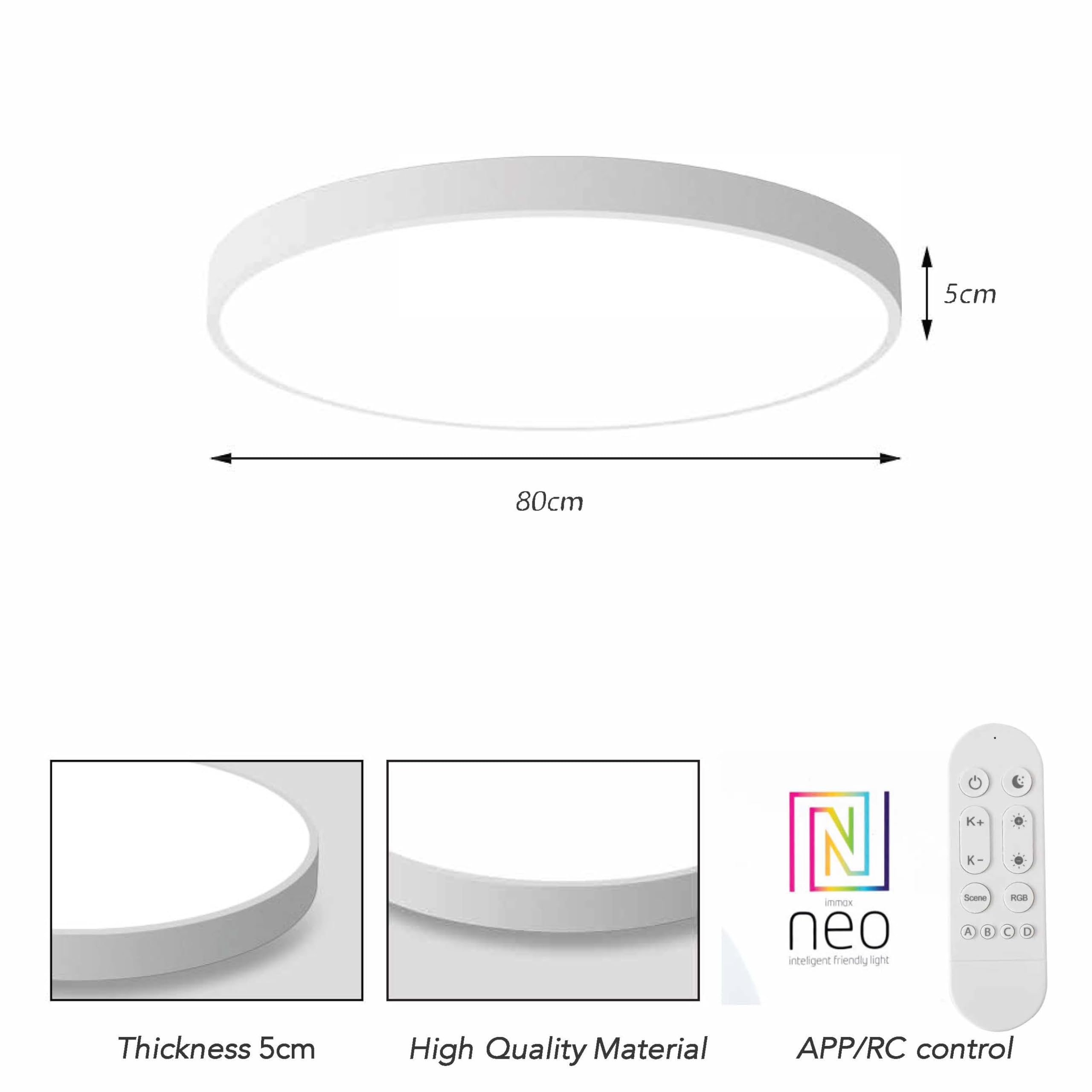 Immax NEO LITE SEMPLIC Smart-Deckenleuchte Tuya WiFi BEACON, 80 cm, 96 W, 6912 lm, weiß