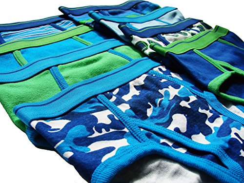 Trimfit Boys Cotton Sports Camo Briefs, 8 Pack, Blue Multi Color, M (6/8) #TOP1