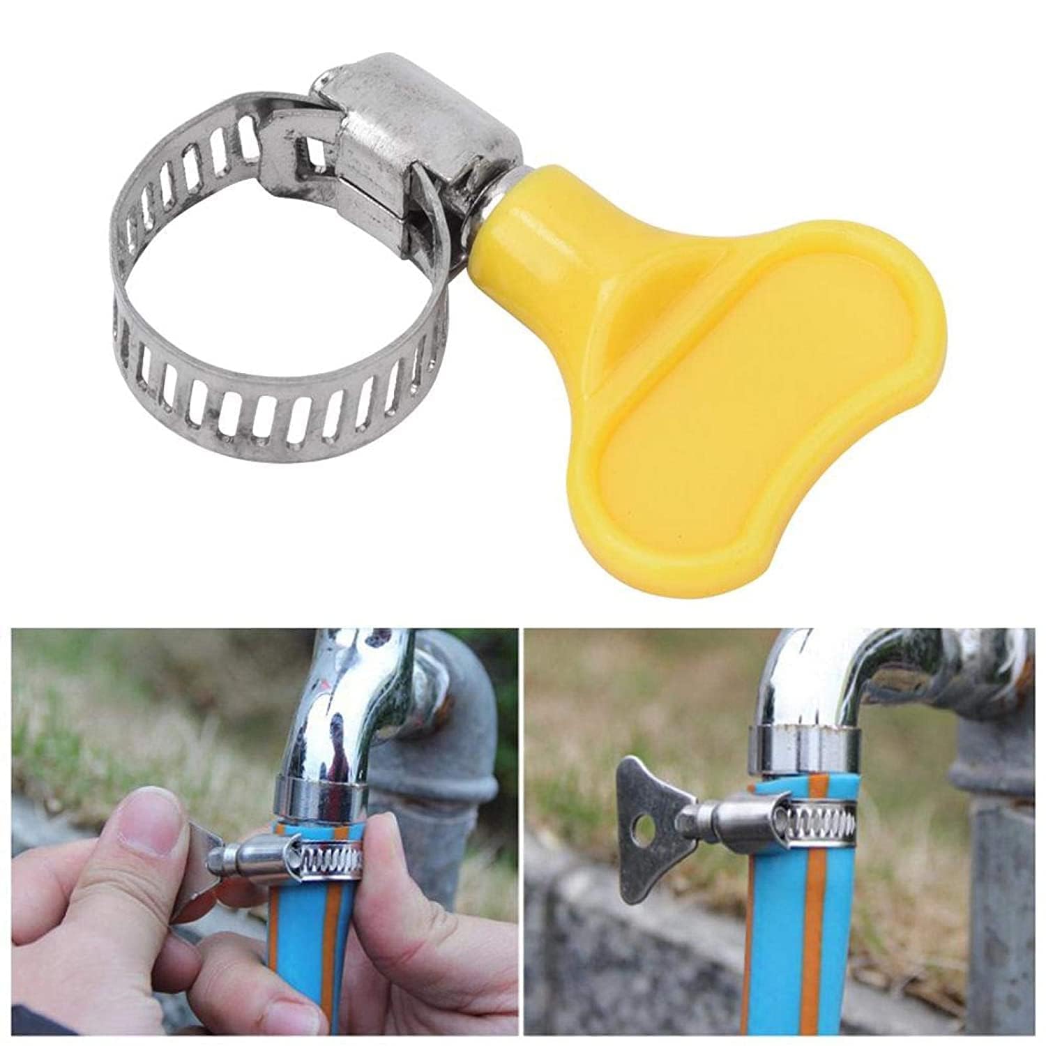 MONIT Nozzle Bib Cock Water tap for Washing Machine with Wall Flange and Teflon Tape- with Hose clame (Nozzel Tap) 3