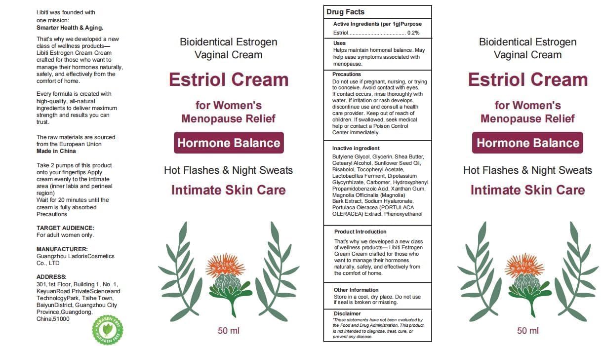 Estriol Cream for Women, Bioidentical Estrogen Cream Vaginal Moisturizer, Supports Hormone Balance, Relief for Dryness, Hot Flashes & Night Sweats, 50g
