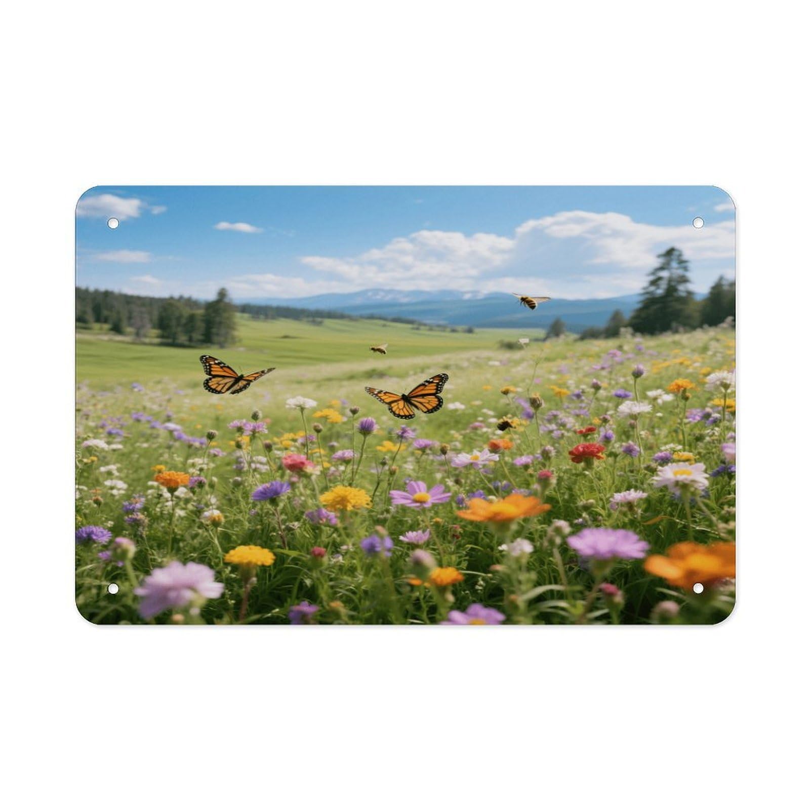 Fodpand Style Wildflower Valley In Full Bloom Wall Art Metal Signs Tin Sign