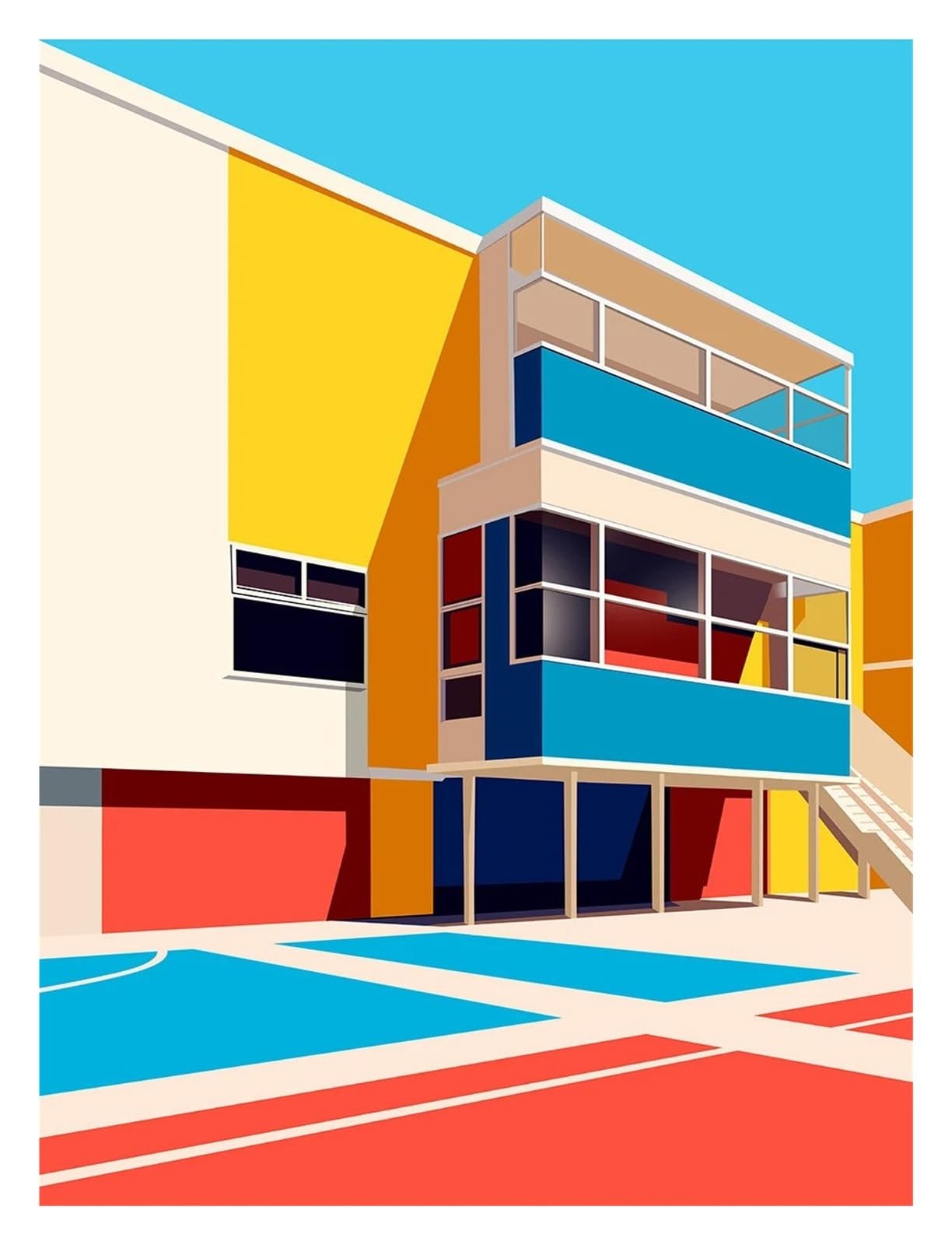 Peinture sur toile premium triplex : l'excellence de la géométrie moderne