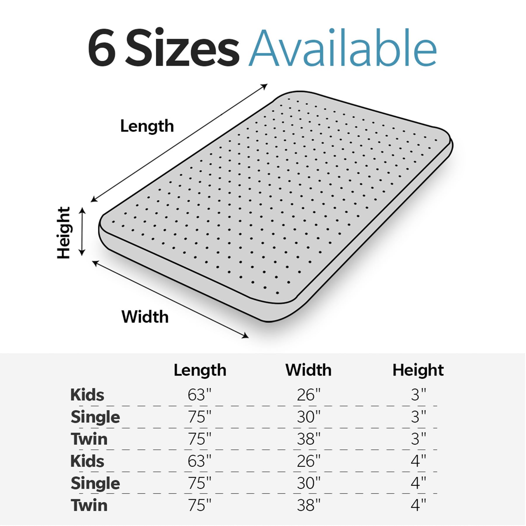 Memory Foam Camping Mattress for Outdoor Sleeping, 63