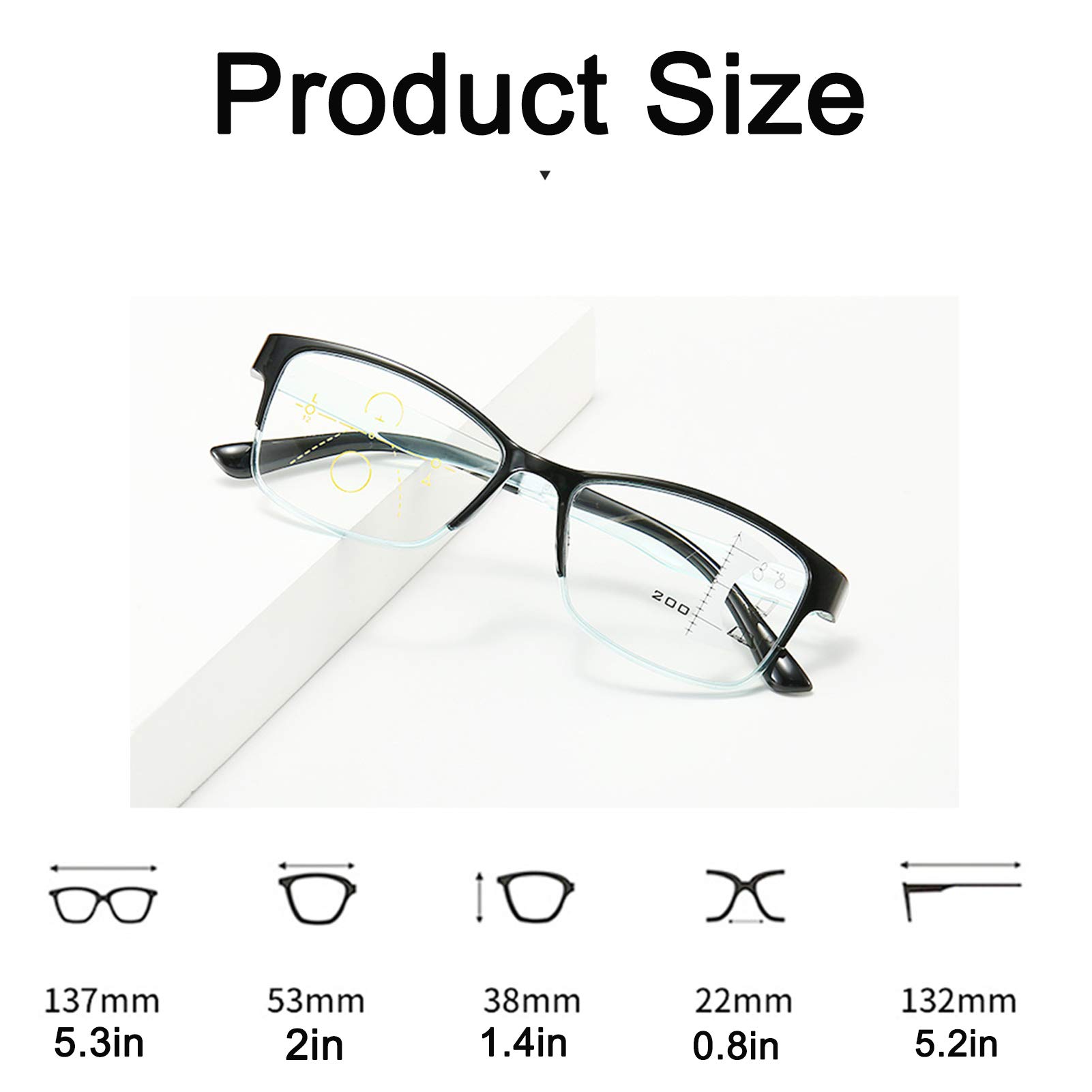 Gafas De Lectura Inteligentes Progresivas De Enfoque Múltiple,Gafas Ópticas Anti-Azules,Gafas con Zoom Inteligente para Hombres Y Mujeres, Ligeras Y Portátiles,Antifatiga Y Antirreflejos