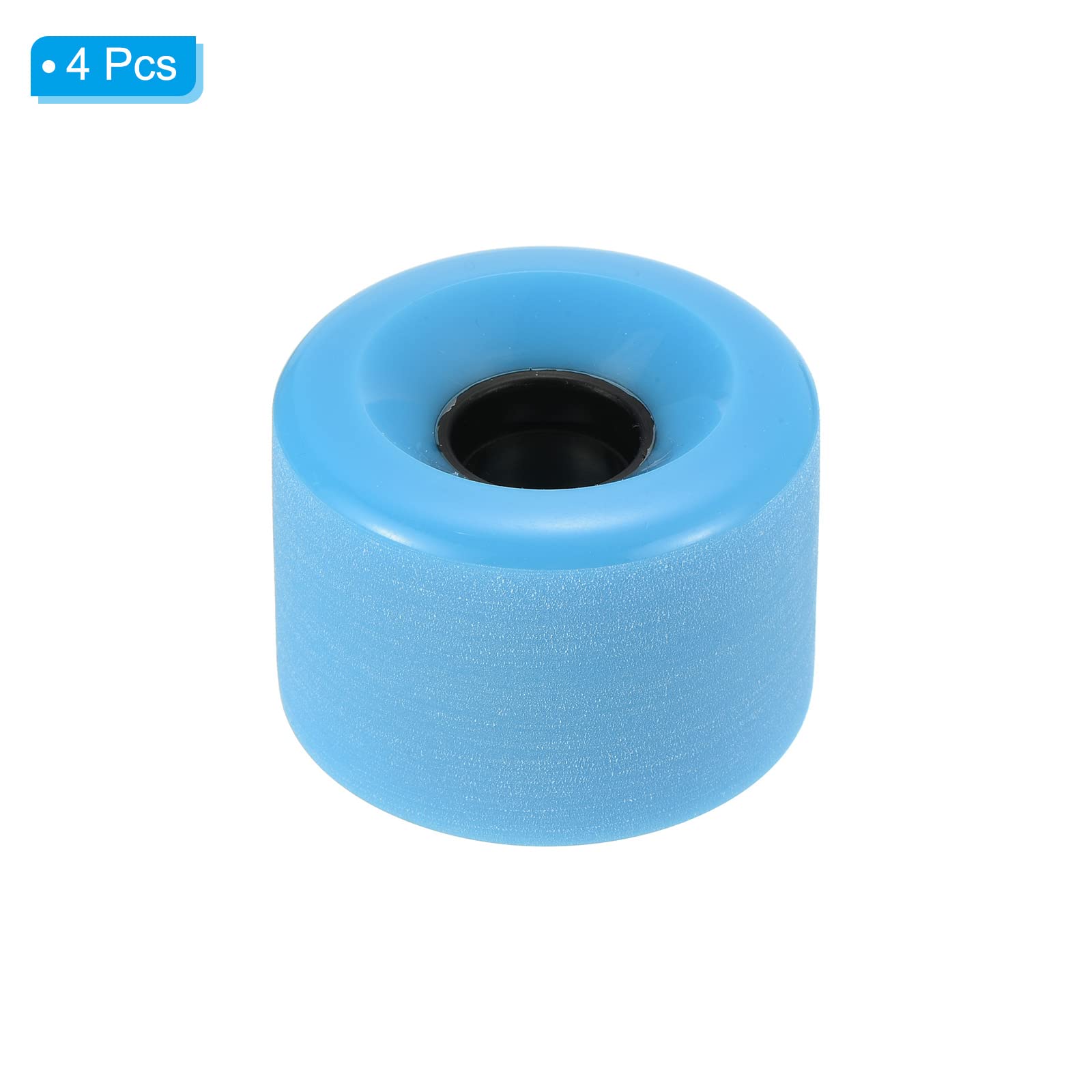 PATIKIL Lot de 4 roues souples pour longboard 78A 65 mm 78A en PU givré, bleu