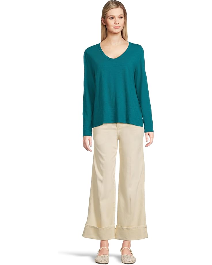 Elliott Lauren Garment Dye Tees - Long Sleeve V-Neck Knit Top - #5 of 5