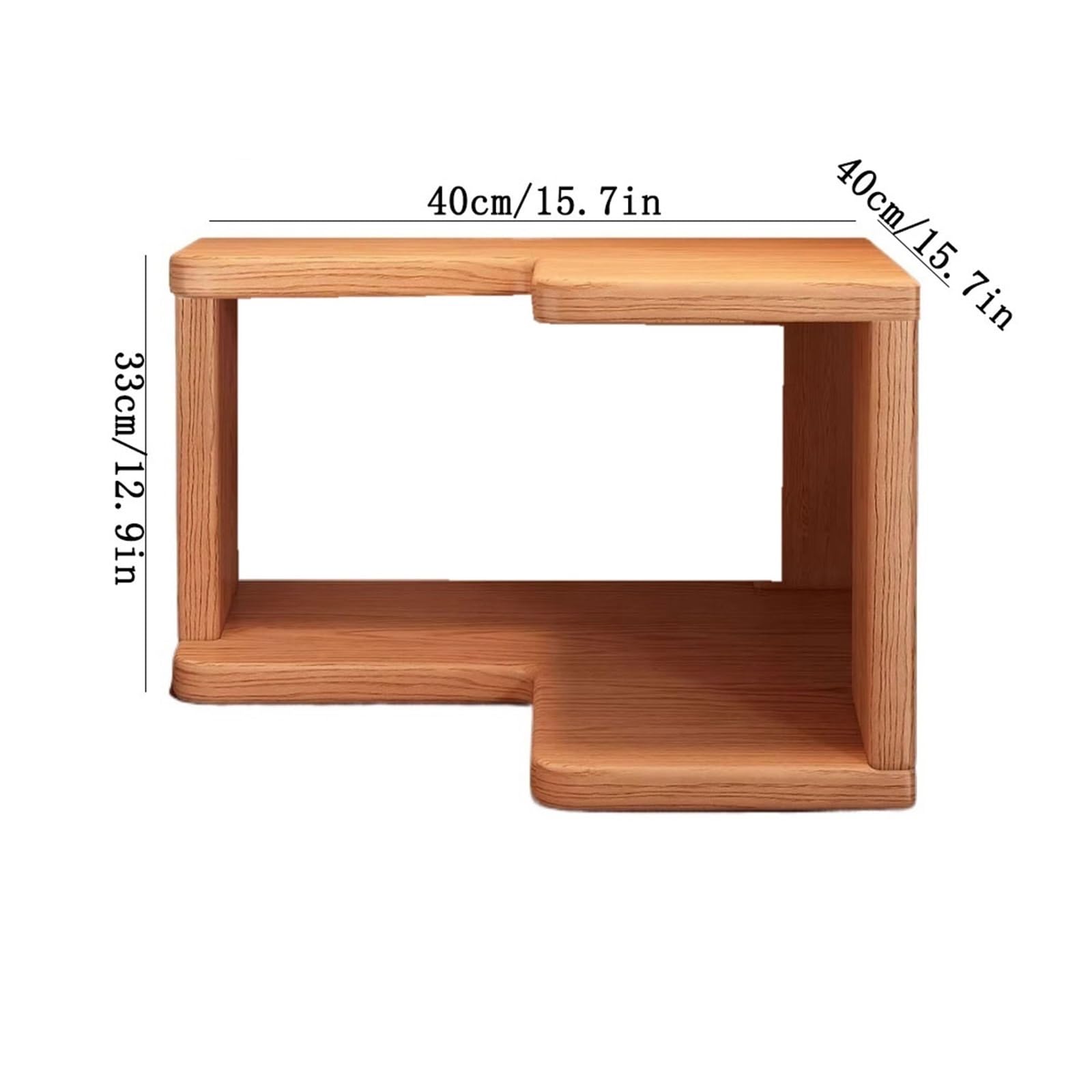 Instalacja Drewniany, minimalistyczny, mały regał na biurko, półka narożna do domu(Mały)