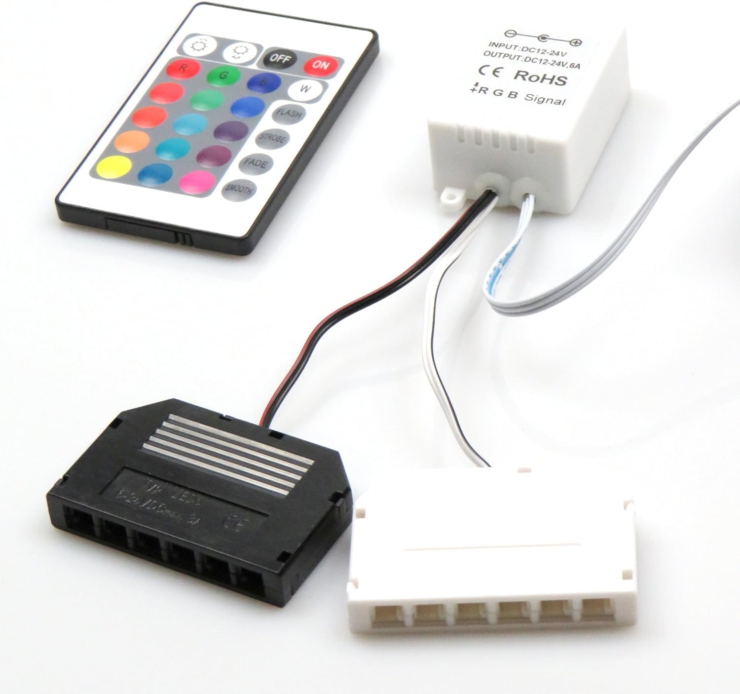 Lampada RGB a LED per bordi di vetro Illuminazione per ripiani in vetro Lampade per vetrine Clip Vetro, selezione: SET da 3 pezzi