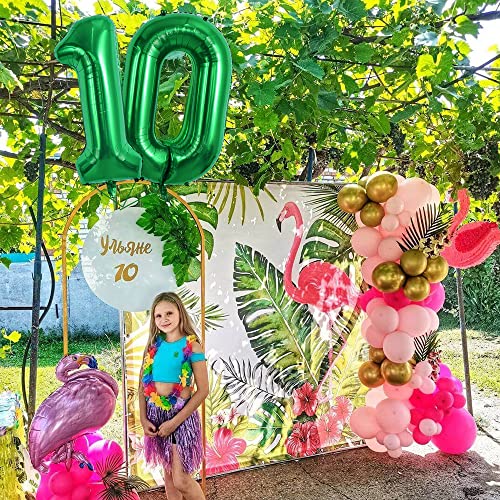 Image of TONIFUL 40 Inch Dark Green Large Numbers Balloon 0-9 Birthday Party Decorations,Foil Mylar Big Number 1 Balloon Digital 1 for Birthday Party,Wedding, Bridal Shower Engagement Photo Shoot, Anniversary