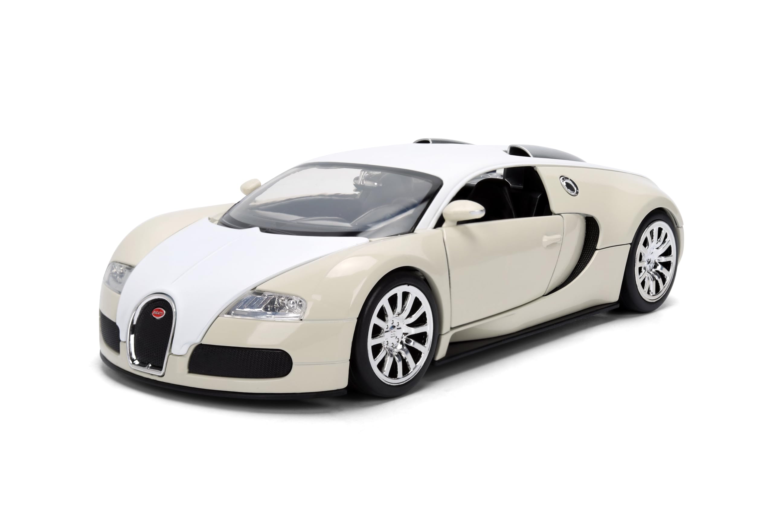 Jada Fast & Furious 2011 Bugatti Veyron - Druckguss-Modellspielzeug im Maßstab 1:24 - Türen zum Öffnen und Haube - für Sammler und Enthusiasten ab 8 Jahren - Weiß
