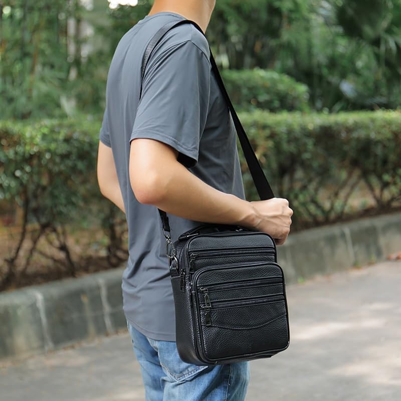 Shoulder Bag Men's Crossbody Bag Top Layer Casual Small Bag Business Bag Vertical Bag3