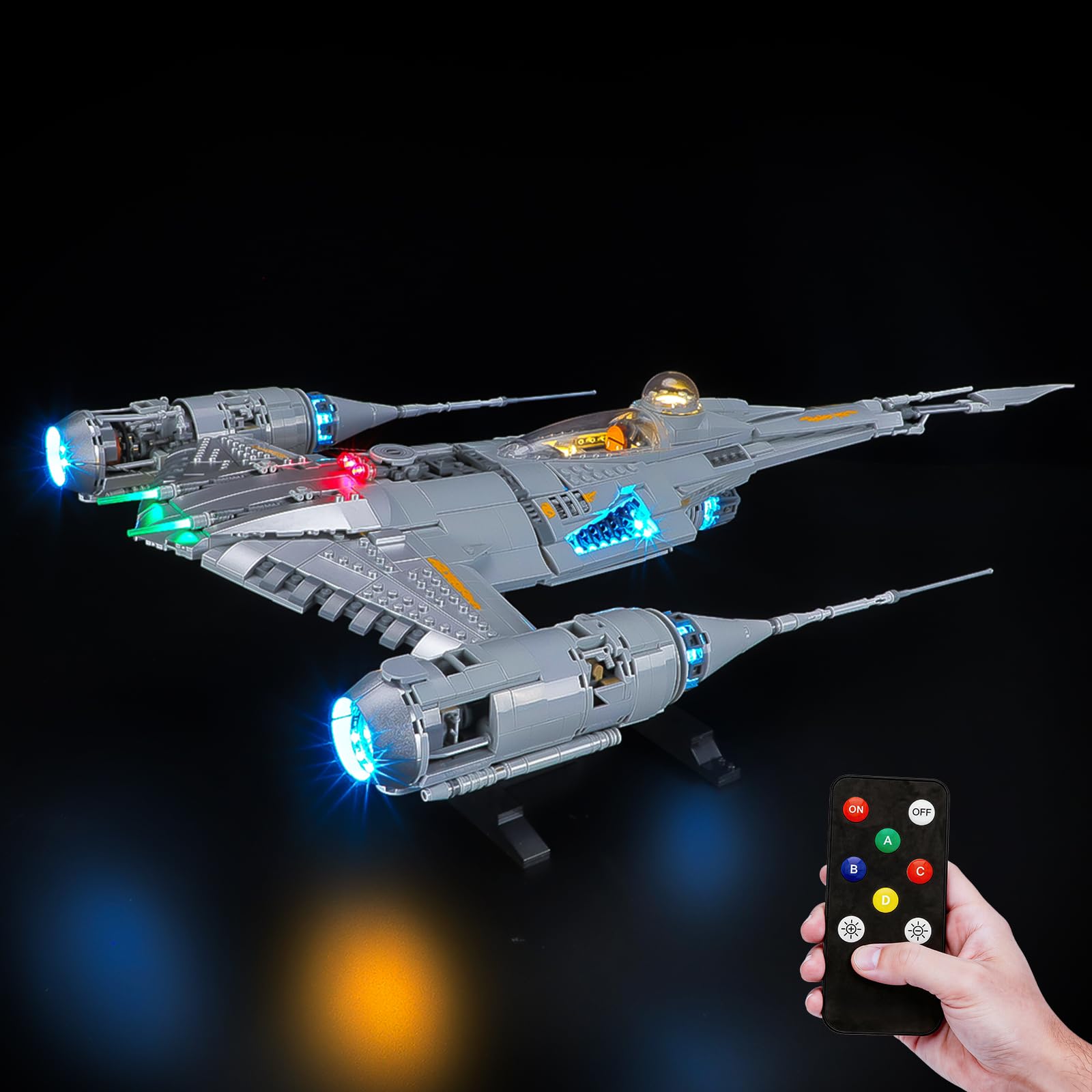 BRIKSMAX 2.0 Light Kit Compatible with Lego Star Wars The Mandalorian's N-1 Starfighter 75442 Building Sets(Remote Control) - Original LED Lighting Kits (No lego) for Display, Gifts & Collectors