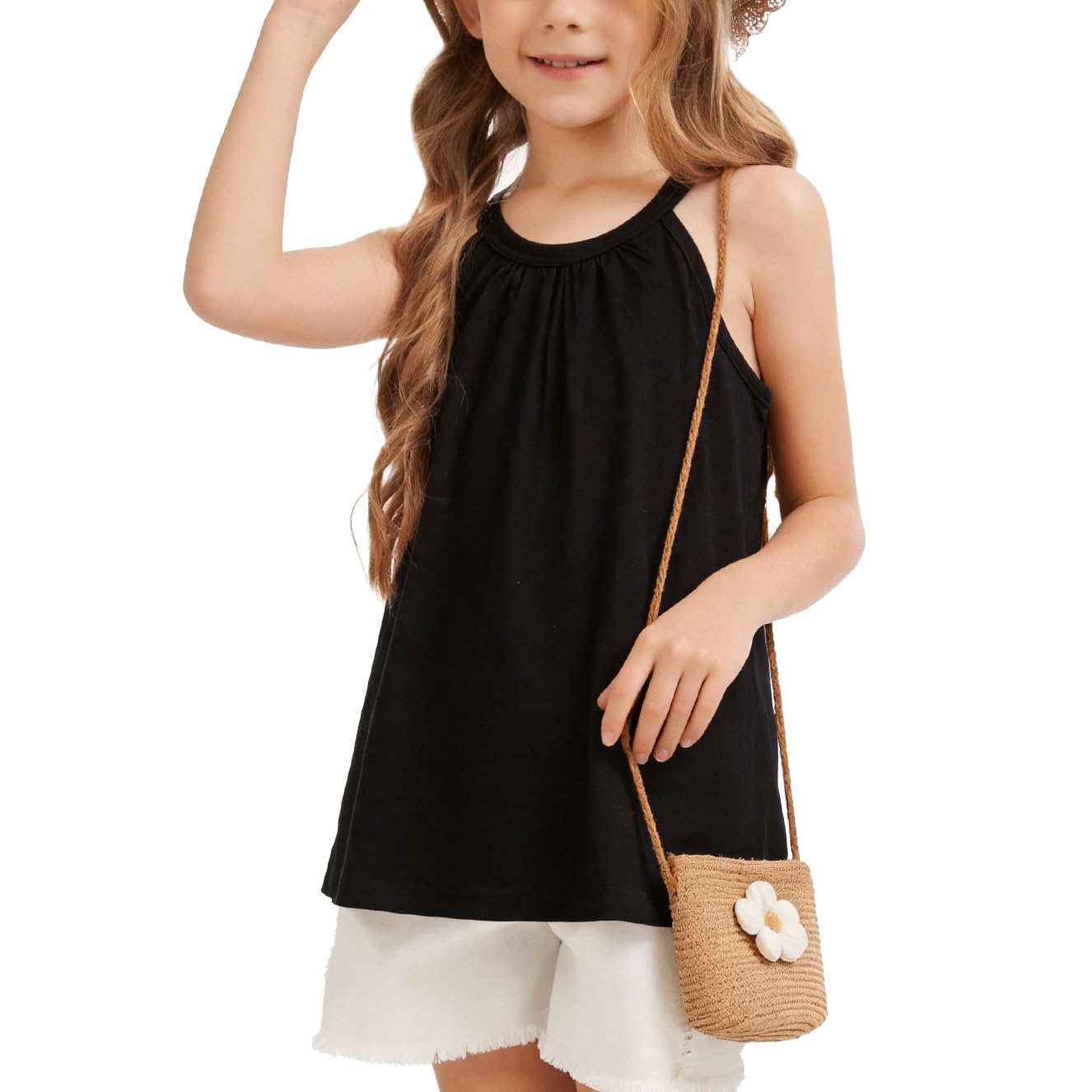ANYFITTING Mädchen Tank Top Ärmellose Sommer Oberteile Neckholder Kinder Tanktops Girl Unterwäsche Unterhemd Camis für Mädchens 5-13 Jahre