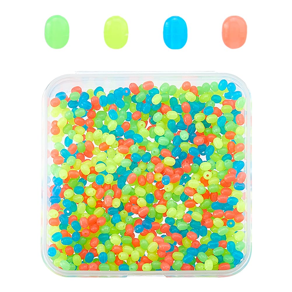 SUPERFINDINGS 1000Pcs Silicone Baits Stopper Beads Fishing Bait Keeper Retainer Beads Pegging Soft Plastic Fishing Lure Baits Keeper Retainer for Securing Lure onto Hook Shank,4x3mm