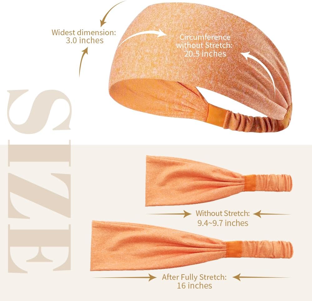 Dreamlover Workout Headbands for Women Athletic, Sweatbands, Sports Headbands for Exercise, 6 Pieces - Image 5