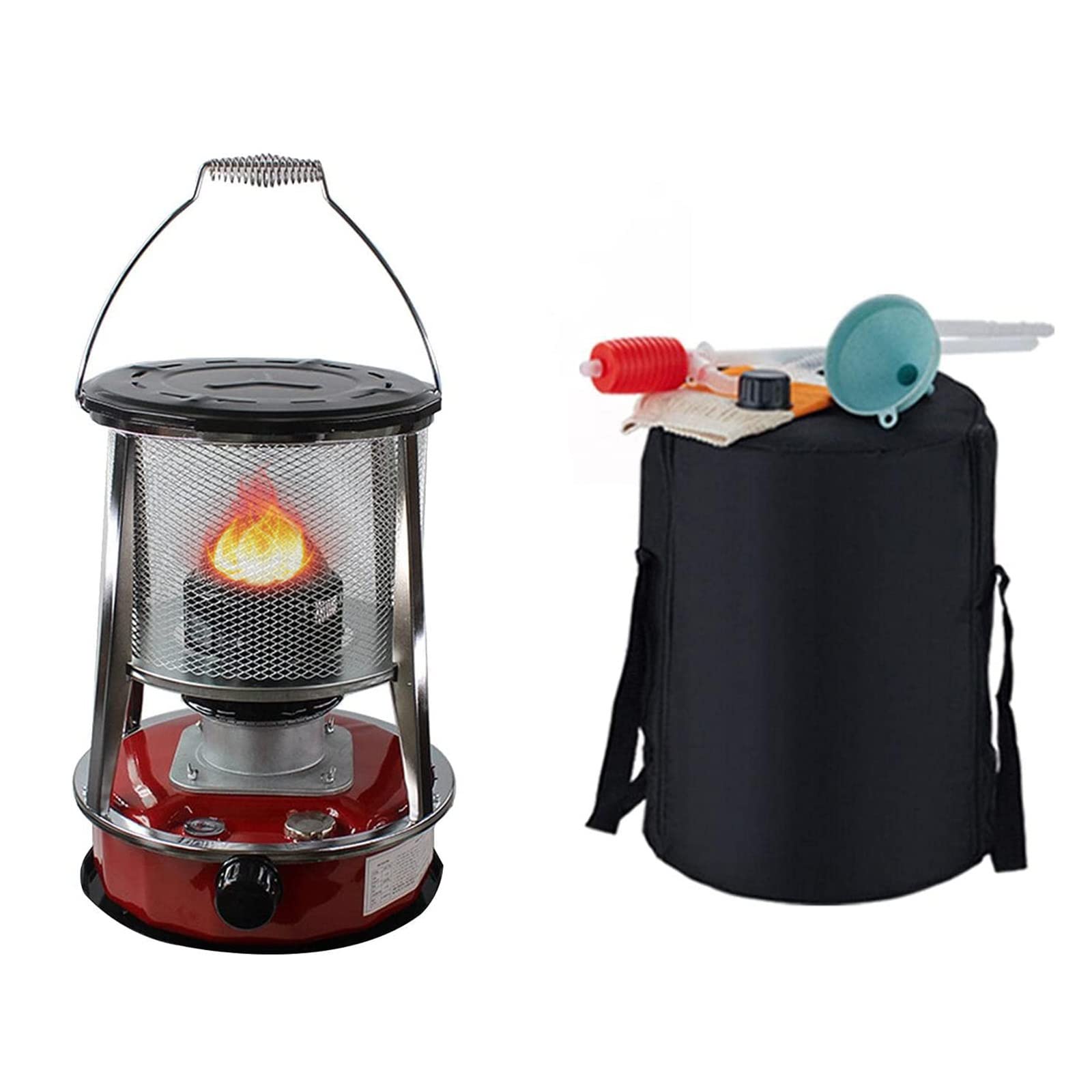 ARASTKerosene Stove Red 4.6L Kerosene Convection Heater 9000 BTU Outdoor Camping Gas Stove Smoke- Fuel-efficient with 6 Wick, Adjustable Firepower Kerosene Heater LEOWE