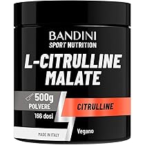 Bandini® L-Citrulline Malate Polvere 500 grammi, 3 grammi di L Citrulline Malat per Dose, Citrullina Malato 2:1 Polvere Insapore, Fermentazione Vegetale, Altamente dosata, Vegan, Booster Pre Workout