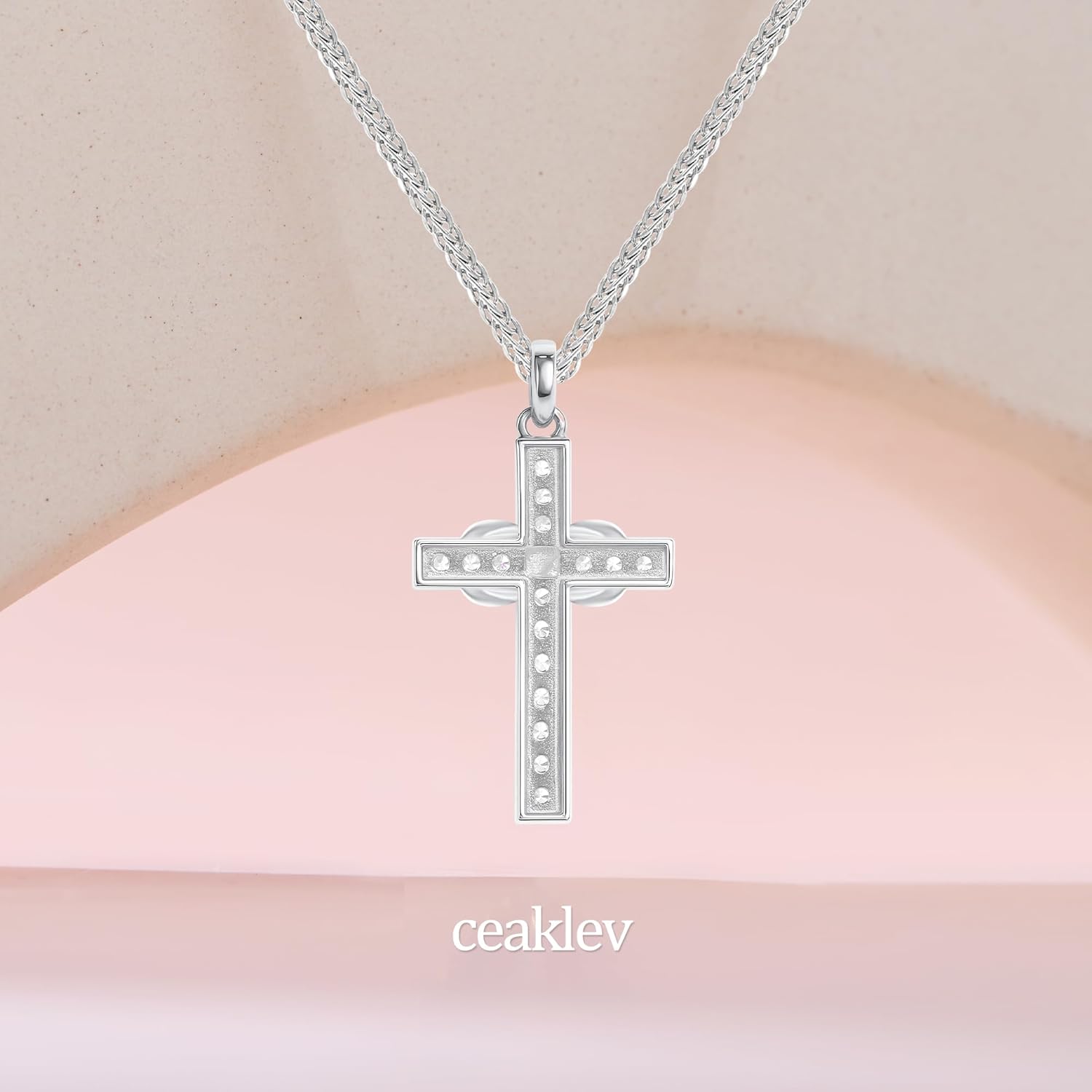 S925 Sterling Silver Cross Necklace for Women – Chic Simple Pendant Necklace with Sparkling Natural Zircon, Perfect Everyday Necklace Gift - Image 6