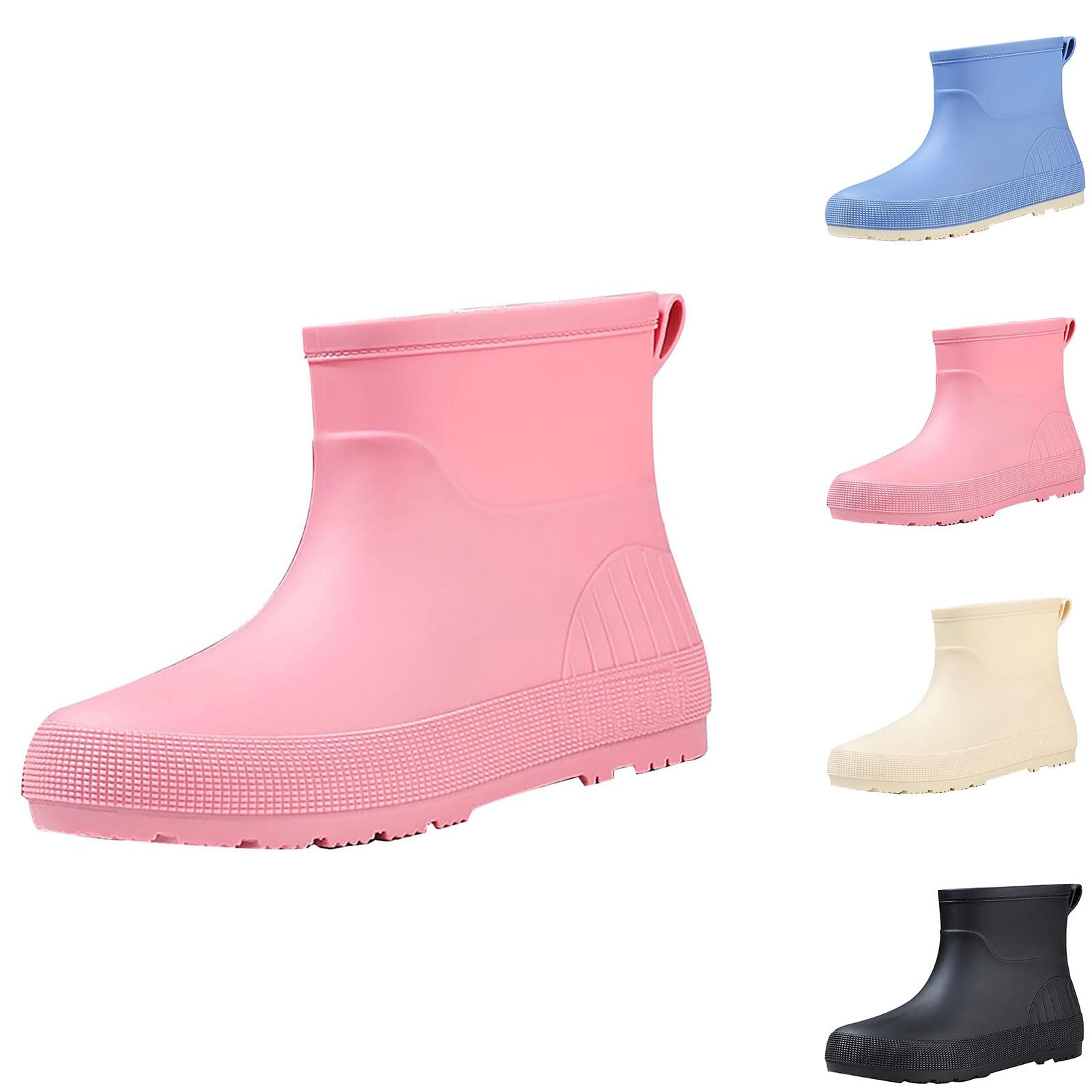Botas de lluvia para mujer, botas de lluvia, botines de goma Wellington Botines antideslizantes de jardín cortas botas de goma impermeables botines tobillo botas de lluvia