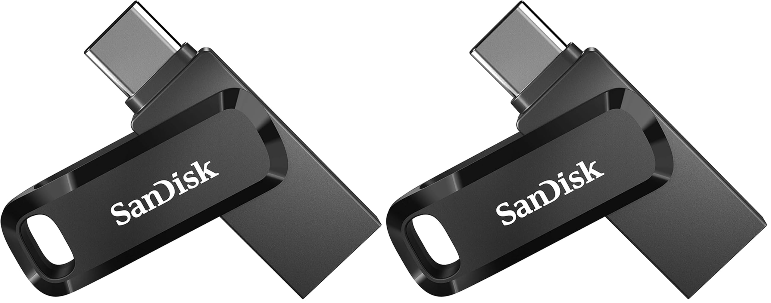 SanDisk Ultra Dual Drive Go USB Type-C 64 GB (Android Smartphone Speicher, USB Type-C-Anschluss, 150 MB/s Lesegeschwindigkeit, Nutzung als Schlüsselanhänger möglich) (Packung mit 2)