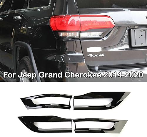 Miniatura 3 de Lámpara de luz trasera brillante bisel cubierta Trim para Jeep Grand Cherokee 2014 2015 2016 2017 2018 2019 2020 negro