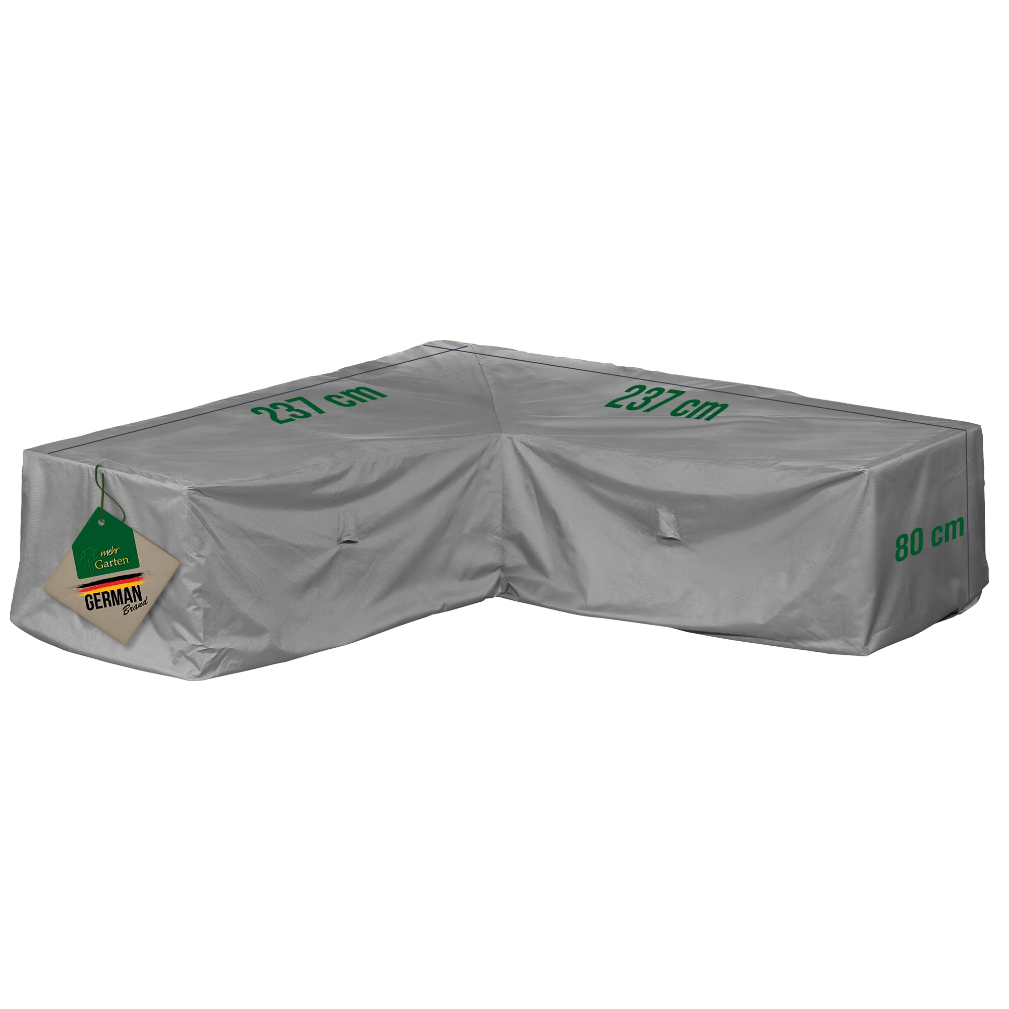 Gartenmöbel Abdeckung Lounge-L-Form 237x237x80 cm, Grau – wasserdicht, UV-beständig, wetterfest