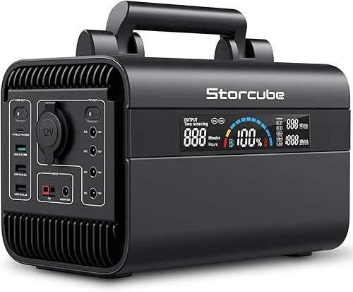 Estación de energía portátil de 600 W, generador solar STORCUBE de 577 Wh, batería de litio de reserva con onda sinusoidal pura de 600 W