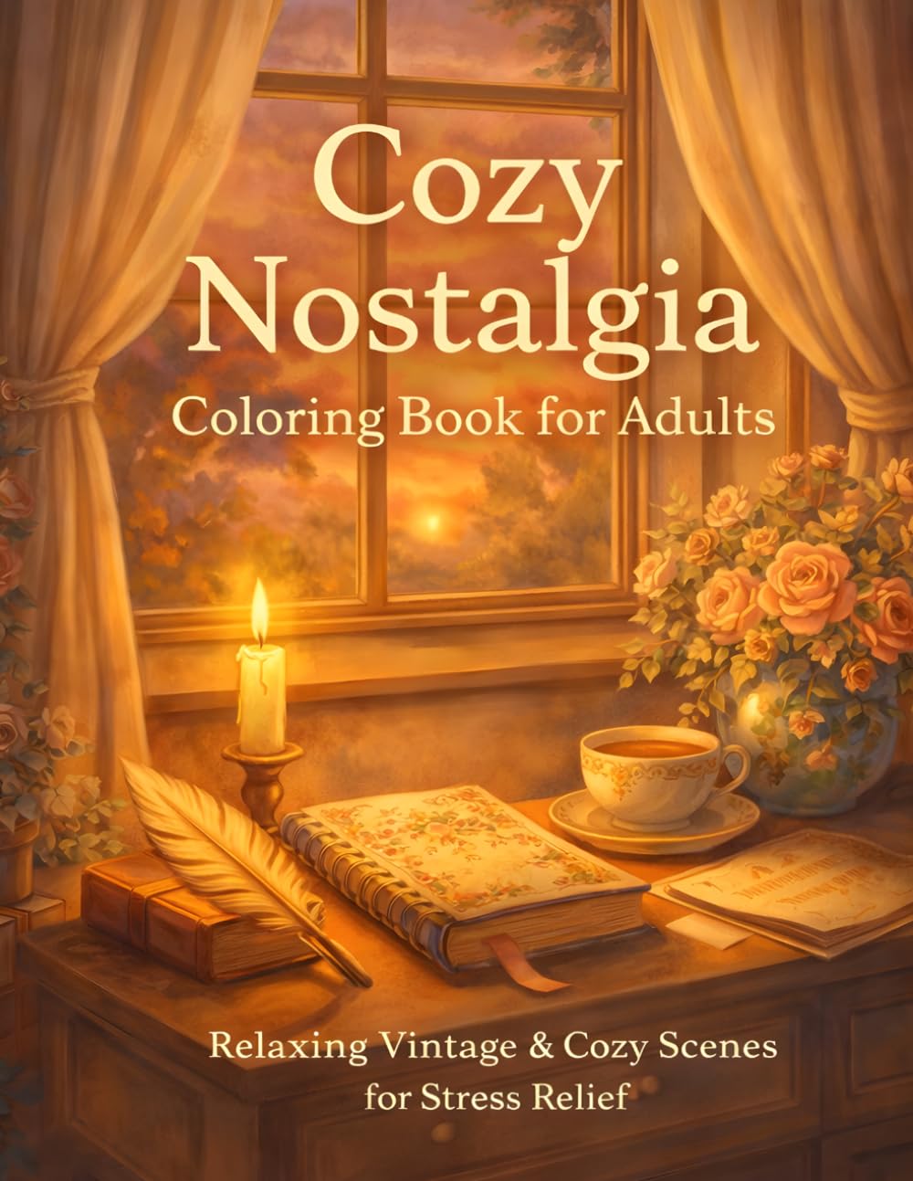 Cozy Nostalgia Coloring Book for Adults: Relaxing Vintage & Cozy Scenes to Color – Calm Nostalgic Designs for Stress Relief, Mindfulness, and Creative Relaxation