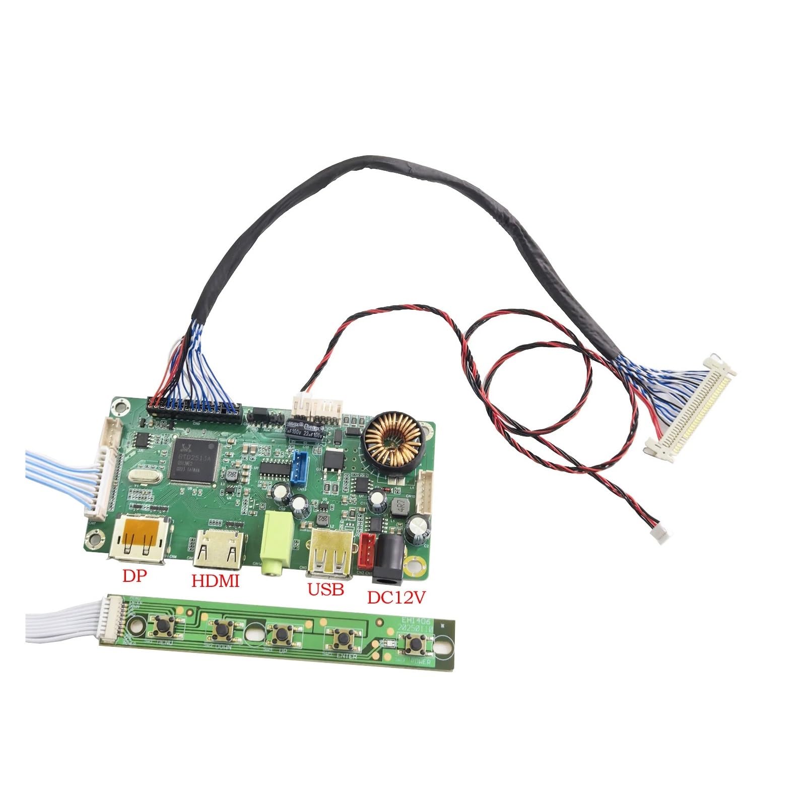 Kit Scheda Driver for Monitor LCD Kit Driver EDP | M215HAN01 M215HTN01 M215HW03 LM215WF3 LM230WF3 LM238WF1 Kit driver EDP USB LVDS DP 1920 * 1080 a 30 pin(HR215WU1 series)