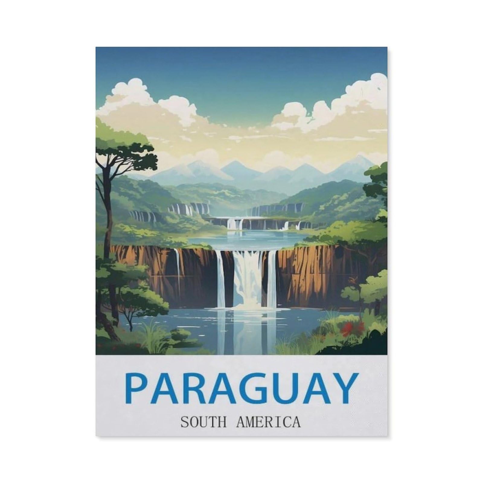 BEAYODKP 5D Diamond Painting，Paraguay South America，Diamond Embroidery Cross Stitch（40 x 50 cm/15.74 x 19.68 inches）-CM5