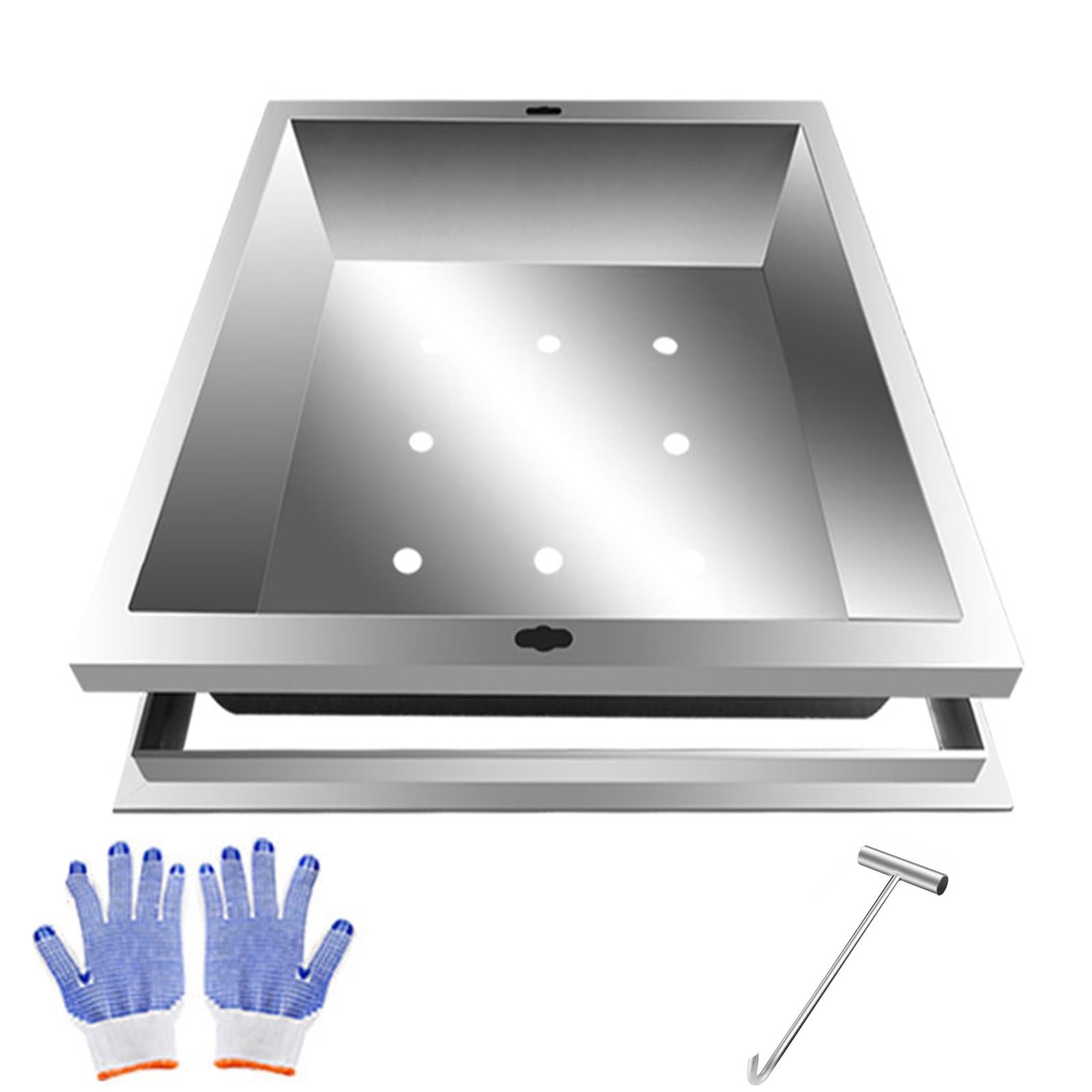 GJMSSMY Stainless Steel Septic Tank CoversInvisible Manhole Cover for Yard Pavement & Sidewalk (40x40cm/12x12in) Durable Weatherproof HeavyDuty Design