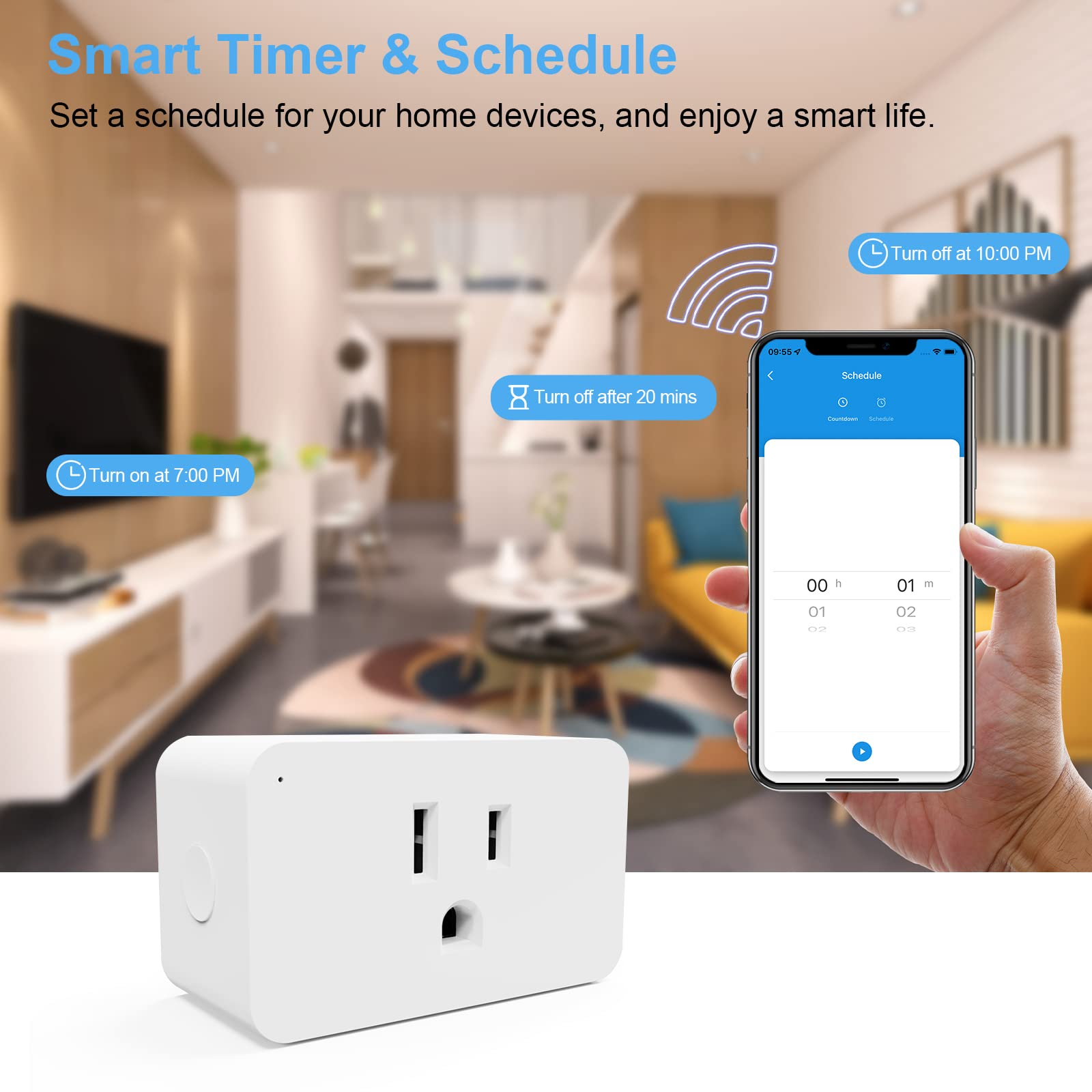 WiFi Smart Plugs 4 Pack Smart Plugs That Work with Google Home for Voice Control Smart Outlet Plug — view 4