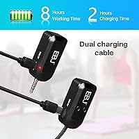 Vista 5 de EBJ Micrófono de auriculares inalámbricos 2.4G y micrófono de mano 2 en 1, transmisión estable de 98.4 ft, carga USB dual tipo C, compatible