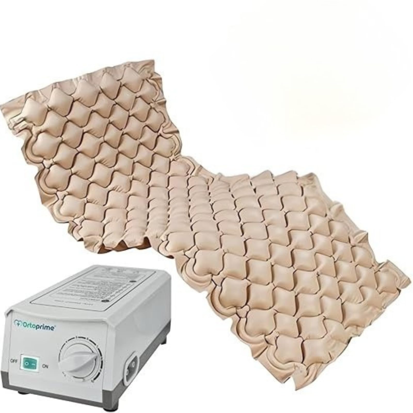 Materasso antidecubito ad aria alternata con compressore silenzioso 200 x 90 x 7 cm – PVC medico ignifugo, 130 celle, prevenzione e trattamento delle piaghe da decubito a letto, ospedale e domicilio |