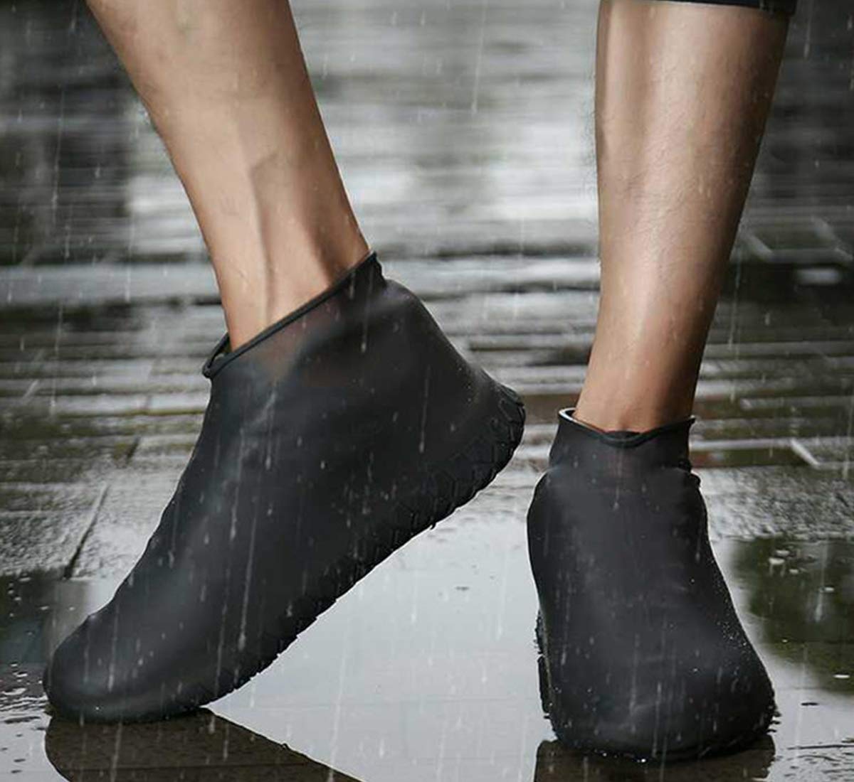 Couvre-Chaussures Imperméables Rieoany – Lot De 4 Paires Lavables Et Réutilisables Pour Pluie, Boue Et Extérieur, Taille L (Pointures 38-46)
