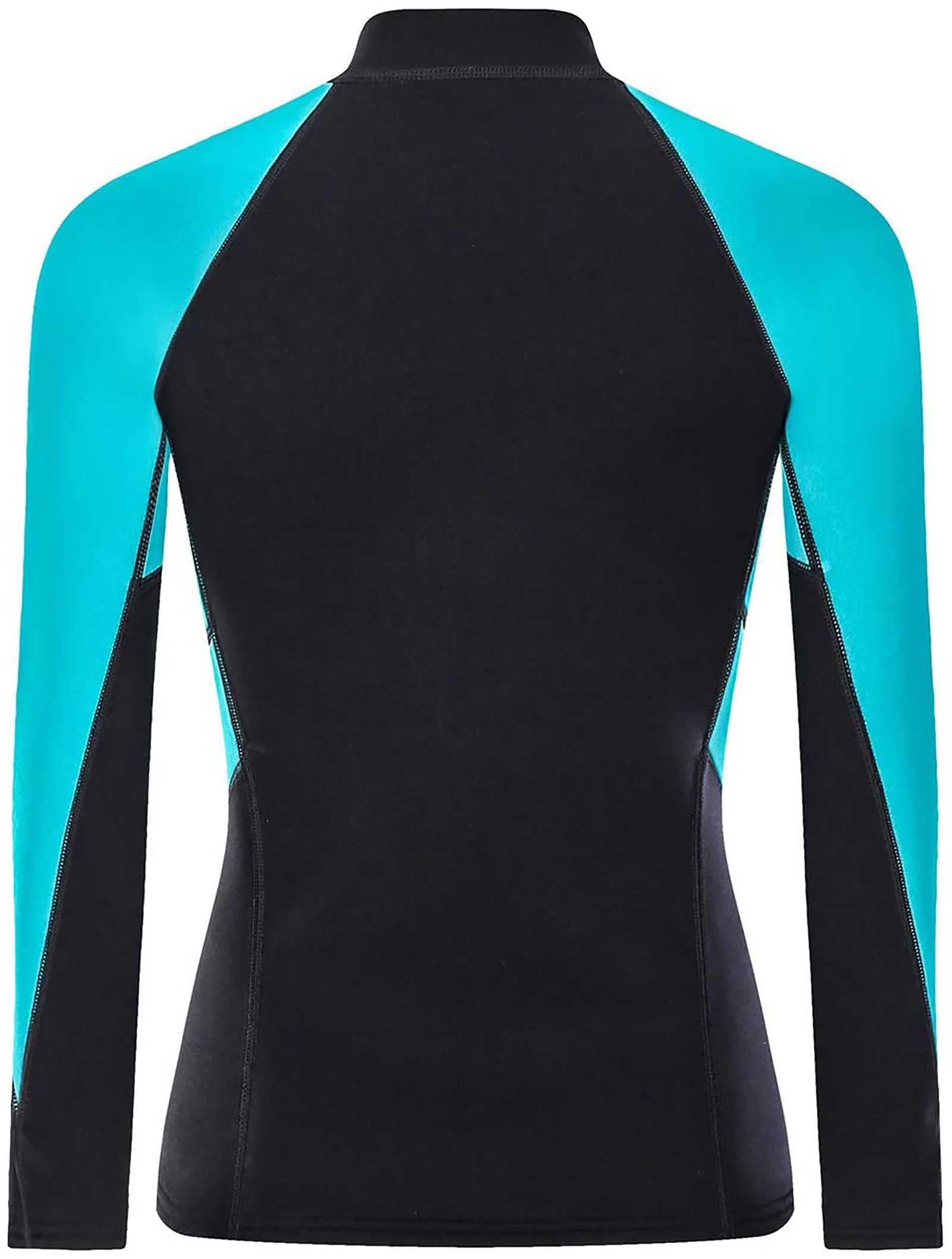 Kurtka Wetsuits dla kobiet 2 mm neoprenowy zamek z przodu długi rękaw surfing pływanie stroje do nurkowania nurkowanie surfing nurkowanie nurkowanie pływanie sporty wodne (czarny M)