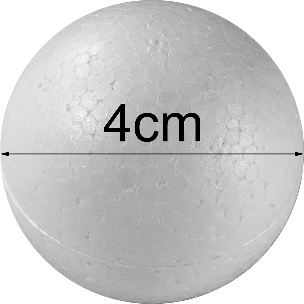 MCE-Commerce Palline di polistirolo 40 mm 100 Pezzi, EPS, Bianco, 4 cm